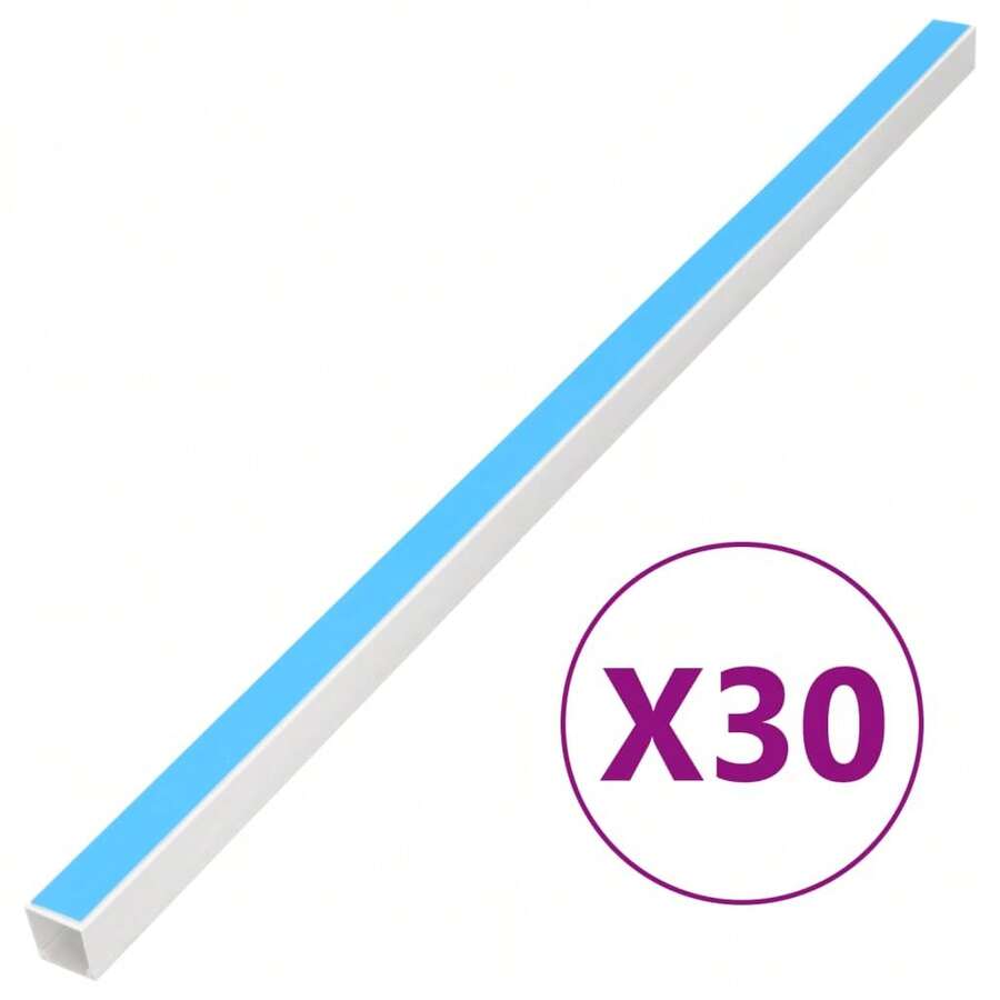 vidaXL Cable Trunking Self-Adhesive 1"X0.6" 98.4' PVC - White - View 1