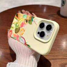Ultra Thin IPhone Case For IPhone 16 Pro Max/15/14/13/12/11 - Soft Flexible TPU With Tropical Fruit Watercolor Pattern Design | Anti-Scratch, Shockproof, Anti-Slip Protection | Slim Protective - 黃色 - 查看 4