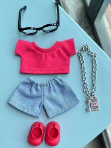 Clothes For Labubu 17cm Dolls The Monster Outfit Accessories Gifts Cool Colorful T-Shirt Fashionable - Multicolor - View 24