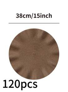 1/4/6/12pcs Bohemian Style Woven Round Placemats, 15 Inch, Solid Color, Kitchen Dining Table Decor Coasters, Non-Slip Pads For Holiday Party, Birthday, Wedding, Dinner, Home Decor, Dorm (Multiple Color Options)