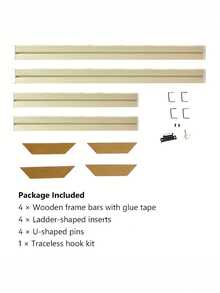 1 Conjunto de Moldura de Madeira DIY, Tamanhos Disponíveis: 40x60cm, 30x40cm, 25x35cm, 35x55cm, 35x45cm, 40x50cm, Adequada para Tela de Pintura a Óleo, Moldura de Madeira de Pinus, Arte de Parede, Pintura com Diamantes, Estrutura de Encaixe de Espiga e Rabo de Pau. Somente a moldura, tela e vidro não inclusos. (Consulte o tutorial de instalação na imagem. Compre uma moldura 5cm menor que o tamanho da tela.) - Multicolorido - Ver 8