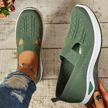 2025 New Style Lightweight And Breathable Women's Casual Hollowed-Out Sports Shoes. Made Of EVA And Fabric Materials, With A Low-Top Design, Suitable For All Seasons. - Green - View 4