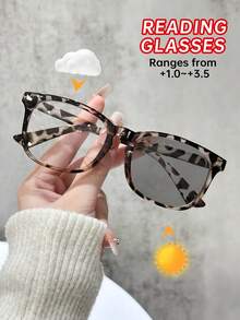 1 件/3 件塑料豹纹多色几何全框休闲风格变色女士老花镜 6 屈光度选项 +1.0 至 +2.5 放大倍数适用于户外休闲活动驾驶露营办公室阅读时尚配饰 - 彩色 - 查看 15