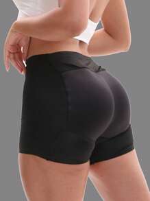 2入組高腰提臀內褲塑身緊身褲，5D加厚墊片內衣褲，適用於提升臀部曲線和控制腹部