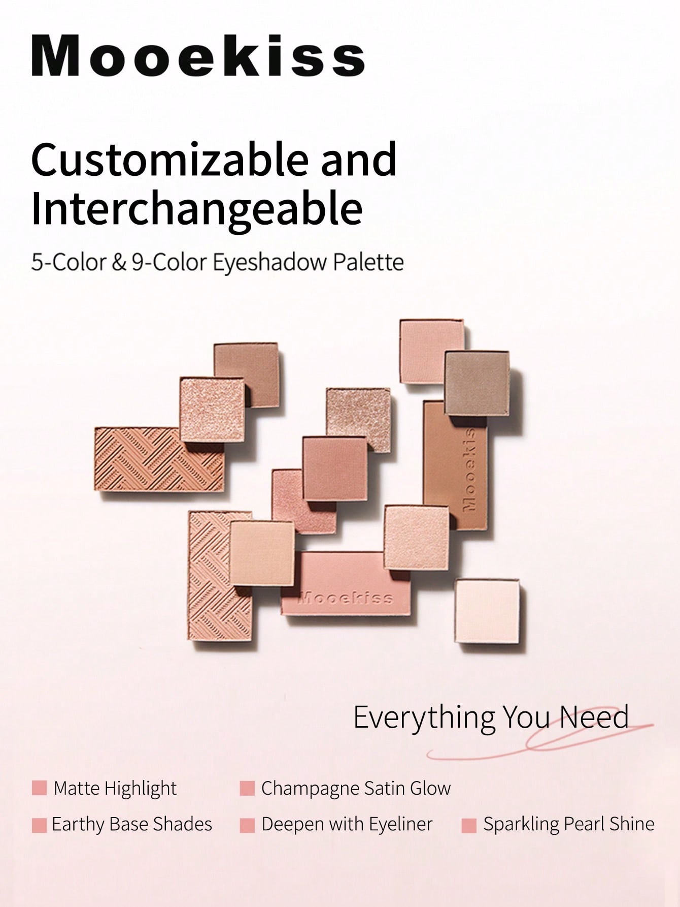 Mooekiss 5 قطع مجموعة ظلال العيون وبلسم الشفاه، صن...