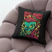 1 față de pernă cu tematică de Halloween. Modelul cu adunări de monștri creează o atmosferă de sărbătoare și decorează perna. Potrivit pentru decorarea canapelei, patului, mașinii etc., potrivit pentru utilizare pe tot parcursul anului și poate îmbunătăți estetica casei. (Suportul de pernă nu este inclus)