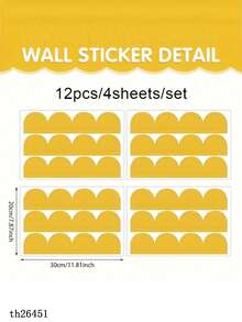 1 套创意波浪线墙贴 - PVC 防水自粘贴花，波西米亚风格可移除艺术贴纸，易于粘贴和移除，非常适合客厅、卧室、餐厅、厨房 - 幻想主题，让您的家居装饰有趣而整洁 - 彩色 - 查看 11