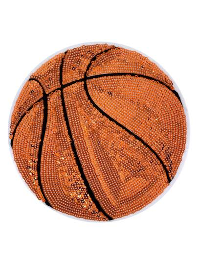 1 pieza Parche bordado con lentejuelas de baloncesto, insignia bordada DIY para planchar