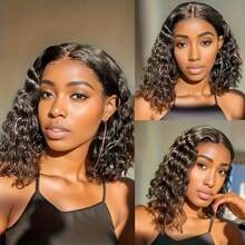 Water Wave Curly Short Bob Wig Prop For Women - Heat-Resistant Fiber, Casual & Everyday Style For All Occasions, 14 Inch