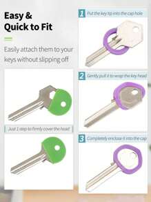 XIANG YU 硅胶弹性键帽盖，灵活按键盖，钥匙识别标签盖，方便识别门钥匙扣汽车配件可爱哥特 Y2k