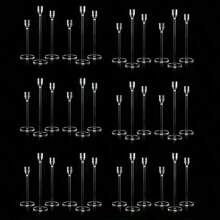 Set de 3/6/18 portavelas altos de acrílico transparente y con forma cónica para decoración del hogar, bodas, fiestas y centros de mesa