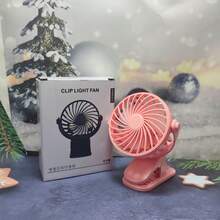 便携式夹式风扇，可充电，720°可调节，带LED灯，小巧桌面风扇，强劲静音，3档风速，USB充电，迷你个人降温风扇，适用于桌面、家庭办公室、婴儿车、露营，女士礼物 - 新2 - 查看 12