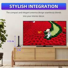 TV Aerial Antenna With Signal Booster & Smart IC Chip – Strong Magnetic Base For Crystal Clear HD Channels – Indoor/Outdoor Use For Bedroom, RV, Camping – Easy Setup With Auto-Scanning Technology - As Depicted - View 2