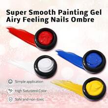 Sponge Pat Paint Nail Gel, 9 Colors Ombre Nails Gradient Gel Nail Blush Blooming Aura Nails Drawing Stripper Floral Painting Nail Art, No Wipe, UV/LED Curing (9 Colors H) - 白色 - 查看 6