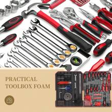 4pcs Tool Box Foam Inserts Upholstery Foam Cuttable Polyurethane Foam Pads Foam Sheets 40x33x2.5CM For Tool Box Organisation Cases Packing Padding Camera Toolbox Storage - Black & Red - View 7