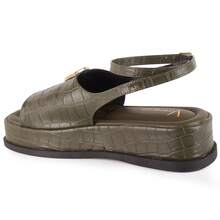 Vitrine shoes Flatform Casual Sandals Showcase Shoes Boho Chic Croco Adjustable - 軍綠色 - 查看 4