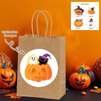 Sacos de Embalagem de Cozimento Personalizados, Sacos de Truque ou Travessura de Halloween, Sacos de Armazenamento de Cozimento de Halloween, Sacos de Embalagem de Doces, Sacos de Embalagem de Presentes, Sacolas de Presente, Halloween, Festa, Reunião, Feriado, Restaurante, Sacos de Embalagem de Cozimento de Abóbora, Sacos de Embalagem de Cozimento de Fantasma