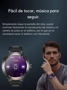 EFFEOKKI Men's 2-In-1 Smart Watch (With Earbuds) - Zinc Alloy Bezel, 1.46" Touchscreen, Supports Wireless Calling, Music Playback, NFC, Multiple Sports & Health Tracking Functions, Compatible With IOS/Android - D13/Black Strap/Zinc Alloy Bezel - View 8