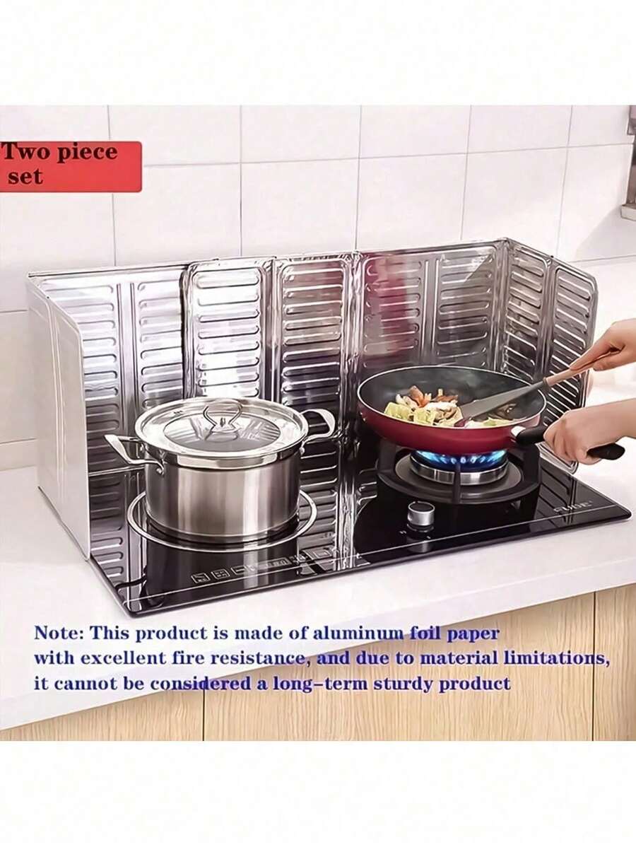 1件/2件厨房防油溅罩不粘油溅盖铝合金油溅挡板炉灶隔热板厨具