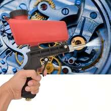 Lightweight Aluminum Alloy Pneumatic Sandblasting Gun, Fine Sand Beam Instantly Removes Rust And Old Paint; Pistol Grip, Fits Well, No Acid After Long-Term Spraying; Quick-Release Sand Tank, One-Handed Cleaning Without Dirtying Your Hands; The Whole Machine Weighs Less Than A Bottle Of Mineral Water, Carry It With You, And The Car Door Frame Will Be Refurbished Immediately - Red - View 3