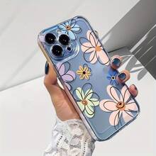 Fundas Transparentes para Móvil con Flores y Líneas Coloridas, Adecuadas para Apple  16 15 14 13 12 11 Mini Plus Pro Max SE, Regalo de Vacaciones, Cumpleaños, Novia, Novio, Amigo o para Ti Mismo - transparente - Ver 5