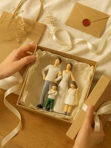 Bộ tượng gia đình bằng nhựa - Tượng cha mẹ và con cái, trang trí nhà cửa, tư thế đọc sách và đứng, quà tặng ngày lễ, thích hợp cho phòng trẻ em, phòng khách hoặc tiền sảnh. - Nhiều màu - Xem 6