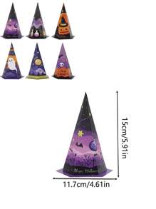 24/12/6 Pcs Halloween Creepy Cute Candy Box Set - Triangle Witch Hat Snack Holder With Pumpkin Bat Motif, Halloween Decorations, Kids Party Gift For Classroom Celebration, Spooky Ghost Skull Potion Spider Design Gift Box, Halloween Party, Trick Or Treat Party, DIY Party Supplies For Home Celebration, Triangle Hat Treat Box For Trick Or Treating. #Halloween 2025