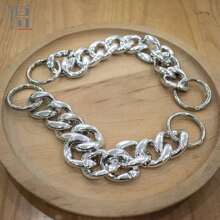 Silberne Acryl-Kette als Schuhschmuck, vielseitiger Punk-Stil abnehmbarer Schuhschnallen-Kette, nicht verblassend