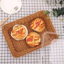 Wicker Bread Basket For Food, Woven Bread Basket, Fruit, Candy, Food, Vegetable And Gift, Decorative Storage Basket, Bread Basket For Home, Kitchen Accessories, Storage Tools, Decorative Food Basket For Kitchen (With Acrylic Lid) - màu nâu - Xem 2