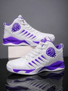 Men's High-Top Basketball Shoes, Anti-Slip Shock Absorbing Durable Basketball Sneakers