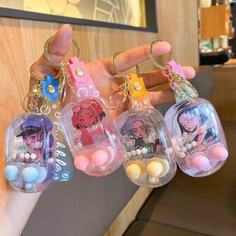 1pc/New Hot Selling Cartoon Keychain Pendant, Plastic 3D Keychain Pendant, Cute Bag Pendant, Small Gift Keychain (Random Style)
