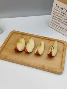 1/2 piezas Bandeja de servir de bambú y madera, plato de cena, bandeja de servir, bandeja de desayuno, bandeja de restaurante y cocina, bandeja de frutas, bandeja de café, bandeja de té, bandeja de aperitivos, decoración de sala de estar, adecuada para hoteles, restaurantes y uso doméstico para servir frutas, postres, aperitivos, festivales, Acción de Gracias, Navidad, Año Nuevo, al aire libre, playa y patio multifuncional.