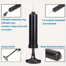 三合一手动气泵充气套件，带针头和喷嘴，手持泵，适用于运动球、游泳圈、充气玩具和气球，适合感恩节、圣诞节、万圣节 - 黑色 - 查看 5
