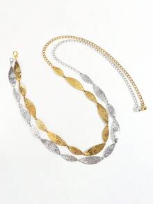 1 peça/2 peças Corrente de Cintura Feminina Personalizada Assimétrica com Placa de Metal, Disponível em 3 Tamanhos: 90cm/110cm/120cm, Decoração de Rua Vintage Adequada para Vestidos de Verão, Outono, Volta às Aulas, Inverno, Halloween, Natal, Decoração de Ano Novo, Presente - Borboleta - Visão 6