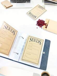 1 Set Of Garden Seed Organizers, 2-Hole 5″ Seed Organizer With 50 Self-Sealing Envelopes, Seed Packaging Organizer, Seed Saving Folder Garden Seed Storage Organizer - 粉紅色+50張信封 - 查看 6