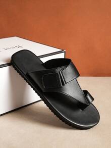 New Summer Men's Casual Black Slipper, Soft Soled Beach Slippers With Outdoor Wearability, Light And Soft Non-Slip Sole, Suitable For Summer Casual, Outdoor Athletic, Vacation, Graduation Gifts - Black - View 3