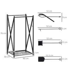 HOMCOM Firewood Racks - Black - View 3