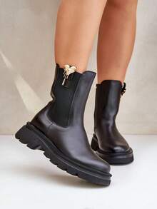 Botines de mujer versátiles y de moda para uso casual y de viaje - Negro - Ver 5