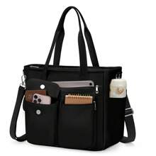 NEWHEY Canvas Tote Bags For Women Waterproof Large Work Tote Bag With Zipper Elegant Anti-Theft Shoulder Crossbody Bag For Casual College Travel Business Daily Shoulder Strap Lightweight - Multicolor - View 2