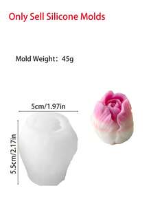 1 件郁金香形状硅胶蜡烛模具，DIY 花蕾石膏装饰硅胶模具，手工香薰蜡烛植物模具，适用于家居装饰、房间装饰、婚礼装饰 - Silicone Mold - 查看 14