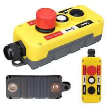 Panel de control de botón de doble acción de grúa de 1 pieza con imanes, se puede utilizar para el control trasero del vehículo, control de grúa, etc. Simple y práctico. - Amarillo - Ver 1