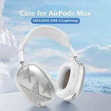 Rhinestone Star Design Protective Case For AirPods Max Headphones - Clear - View 3