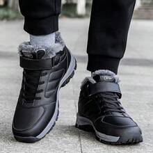 Herren Lässig PU Leder Wanderstiefel, Outdoor Winter Warm Sportschuhe, Hochwertige Schneestiefel, Wanderstiefel, Paar-Modelle, Neues Design Schuhe in Große Größen, Strapazierfähige rutschfeste Trekkingschuhe, Herbst/Winter Unisex Hohe Stiefel, Outdoor Sport Lässig Schuhe, Hohe Stiefel, Schwarze Schuhe, Graue Schuhe, Mehrfarbige Unisex Schuhe geeignet für kaltes Herbst/Winter Wetter