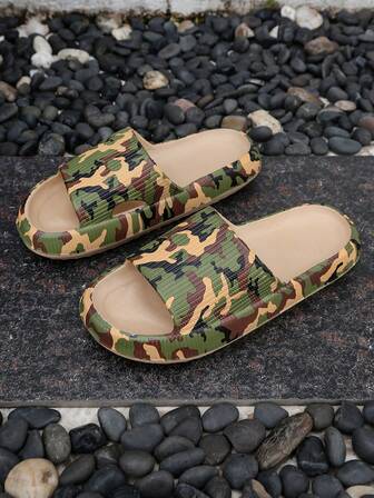 Sandalias casuales de verano para mujer con estampado de leopardo, elegantes sandalias de camuflaje con suela gruesa para viajes, playa, hogar, dormitorio, tallas grandes, regalo del Día de la Madre