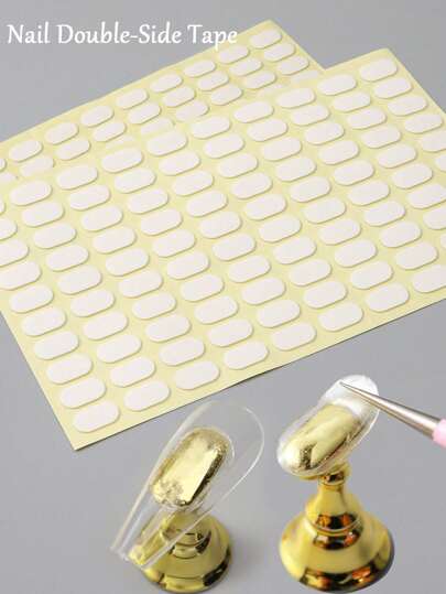 400 Stickers Nail Double-Side Adhesive Tape For False Nails Display Stand Tools Manicure Adhesive Strip Traceless Nail Display (Exclude Stand )