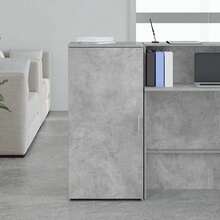 Larryhot Mobiletto portaoggetti grigio cemento 50x45x103,5 cm in legno ingegnerizzato, bello e pratico, ideale per riporre oggetti e decorazioni domestiche - Grigio - Visualizzare 3