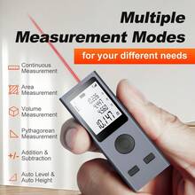 NOHAWK Mini Digital Rangefinder 30M/50M/60M, Android USB Rechargeable, M/Inch/Foot Unit Switching, Distance/Pythagoras/Area/Volume Measurement - Dark Grey - View 3