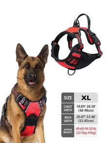 High Visibility Dog Harness - Durable, Adjustable, Comfortable, Non-Choking Design - Ideal For Outdoor Adventures, Available In Multiple Sizes - Suitable For Small, Medium And Large Pet Dogs (If Unsure Between 2 Sizes, Opt For The Larger Size As It Can Be Adjusted)