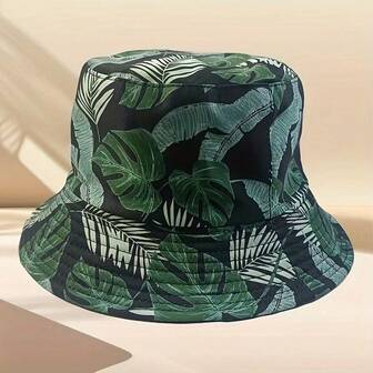 1 件男士扎染双面钓鱼太阳帽，休闲夏季