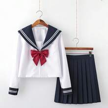 1pc Classic Japanese School Sailor Uniform, Suitable For Cute & Sweet Girls For Photo Shoots/Cosplay, Anime/Manga Characters, Convention Events, Or School-Themed Parties ,Halloween Costume - 彩色 - 查看 8